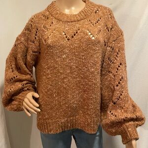 Madewell Rusty-brown Knit Crew Neck Sweater